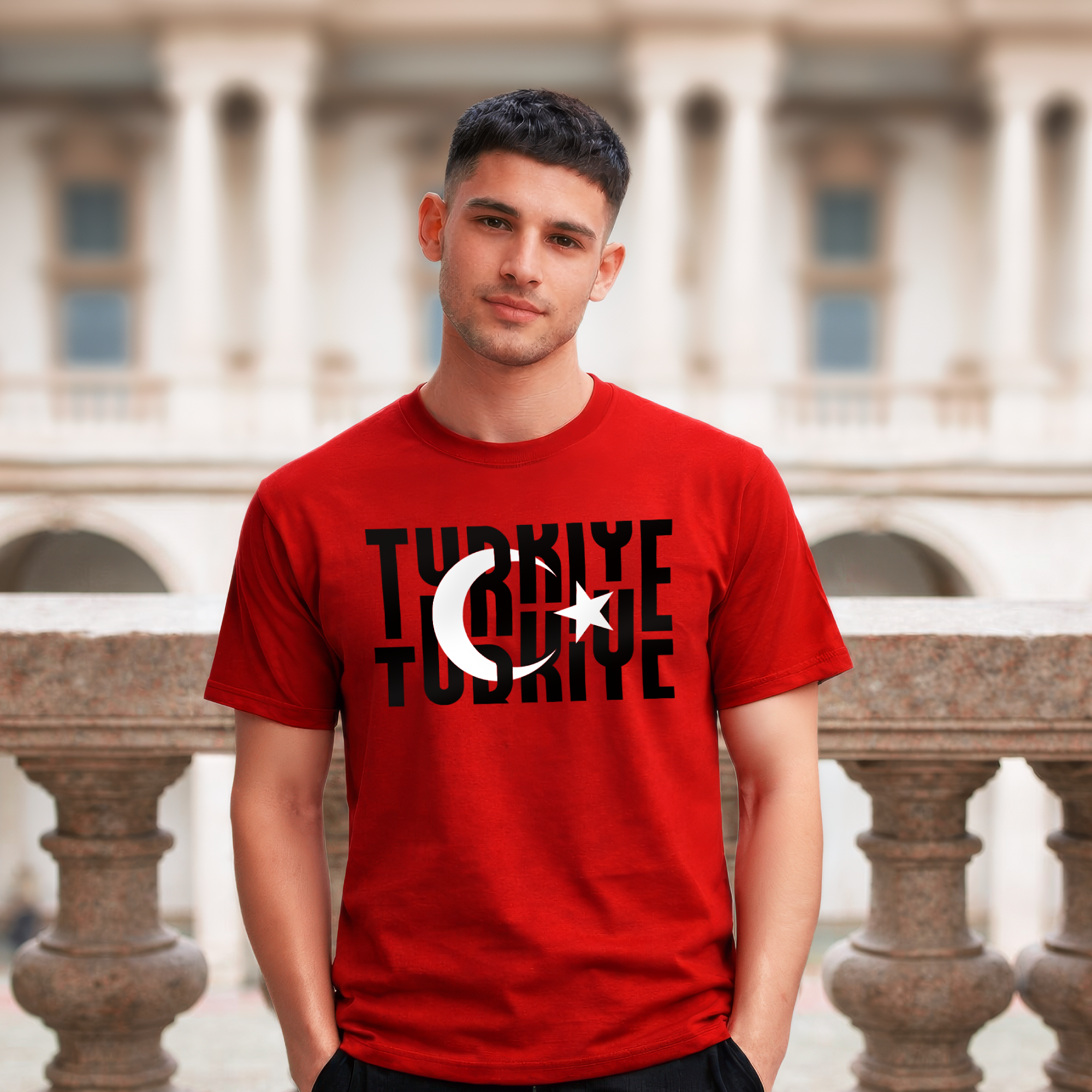 Turkiye Typography Crescent Star T-Shirt