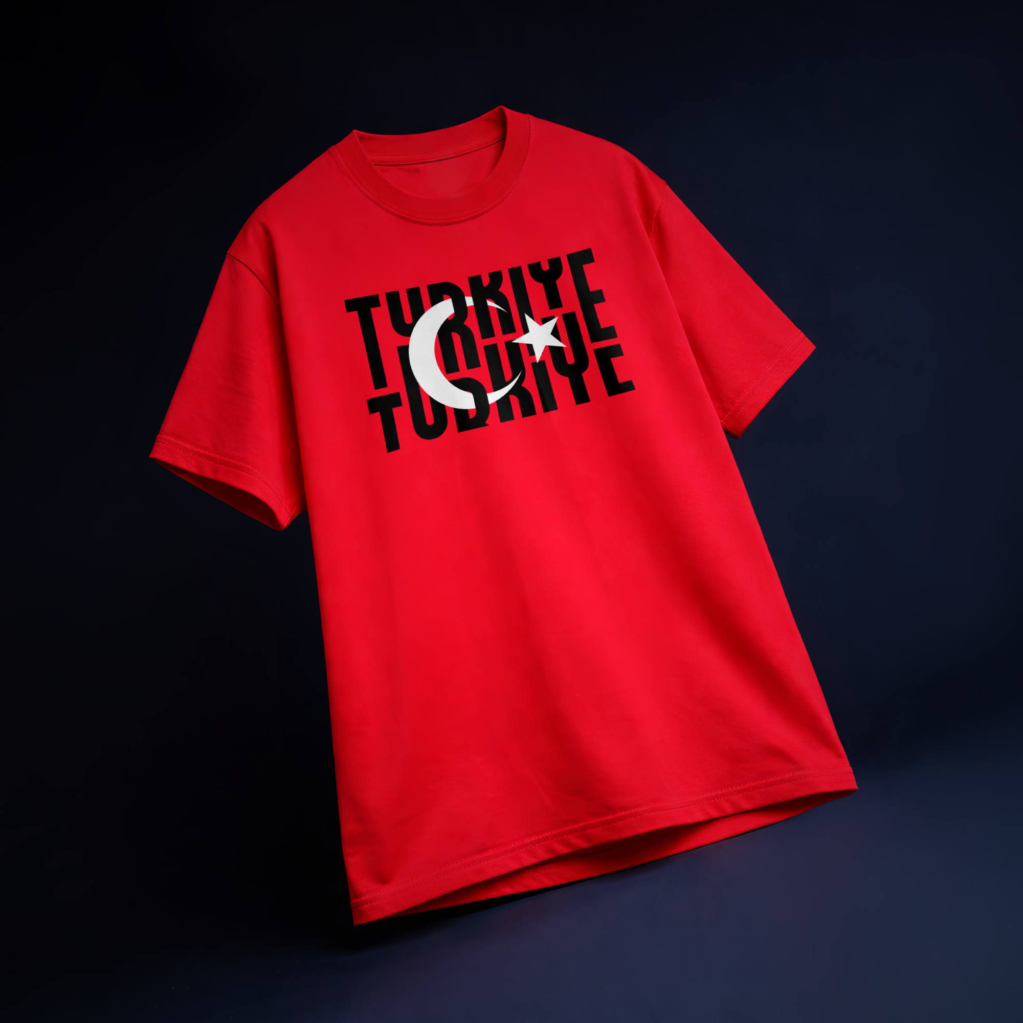 Turkiye Typography Crescent Star T-Shirt