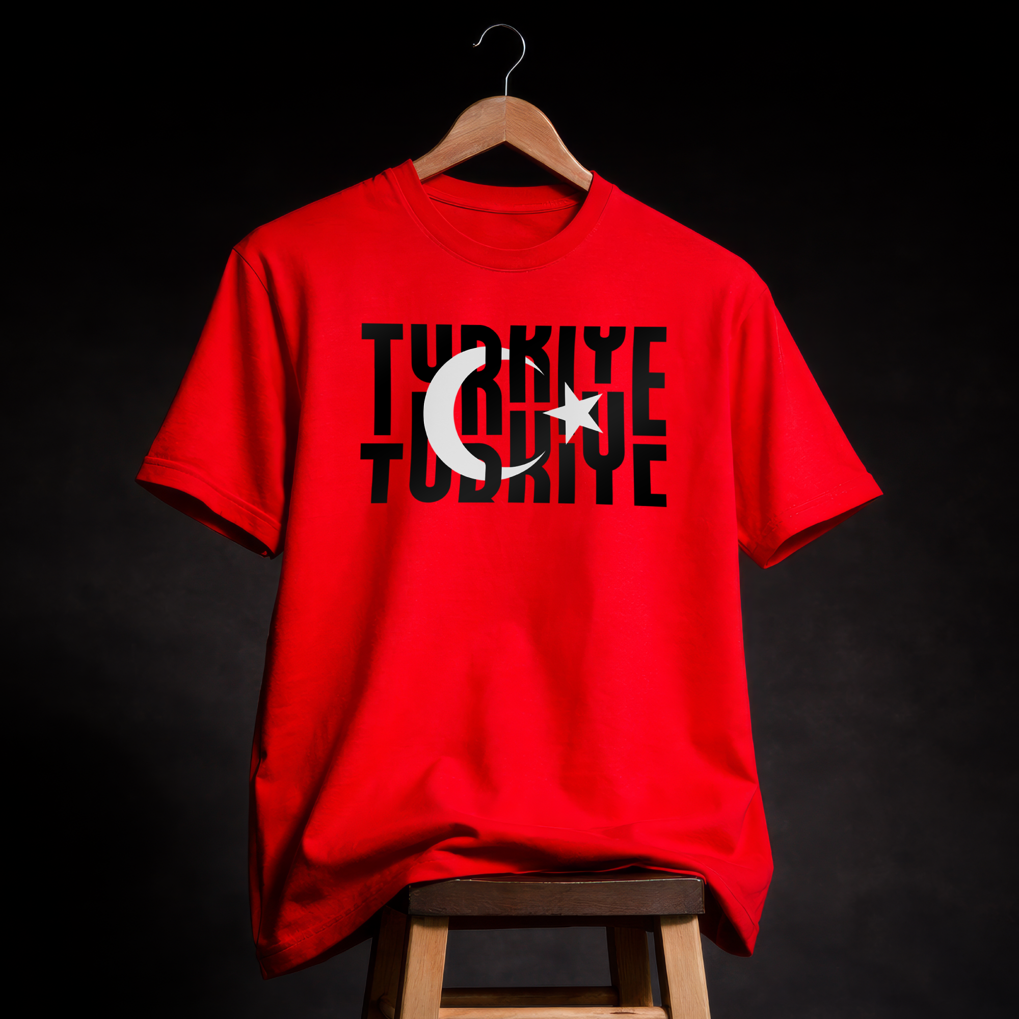 Turkiye Typography Crescent Star T-Shirt