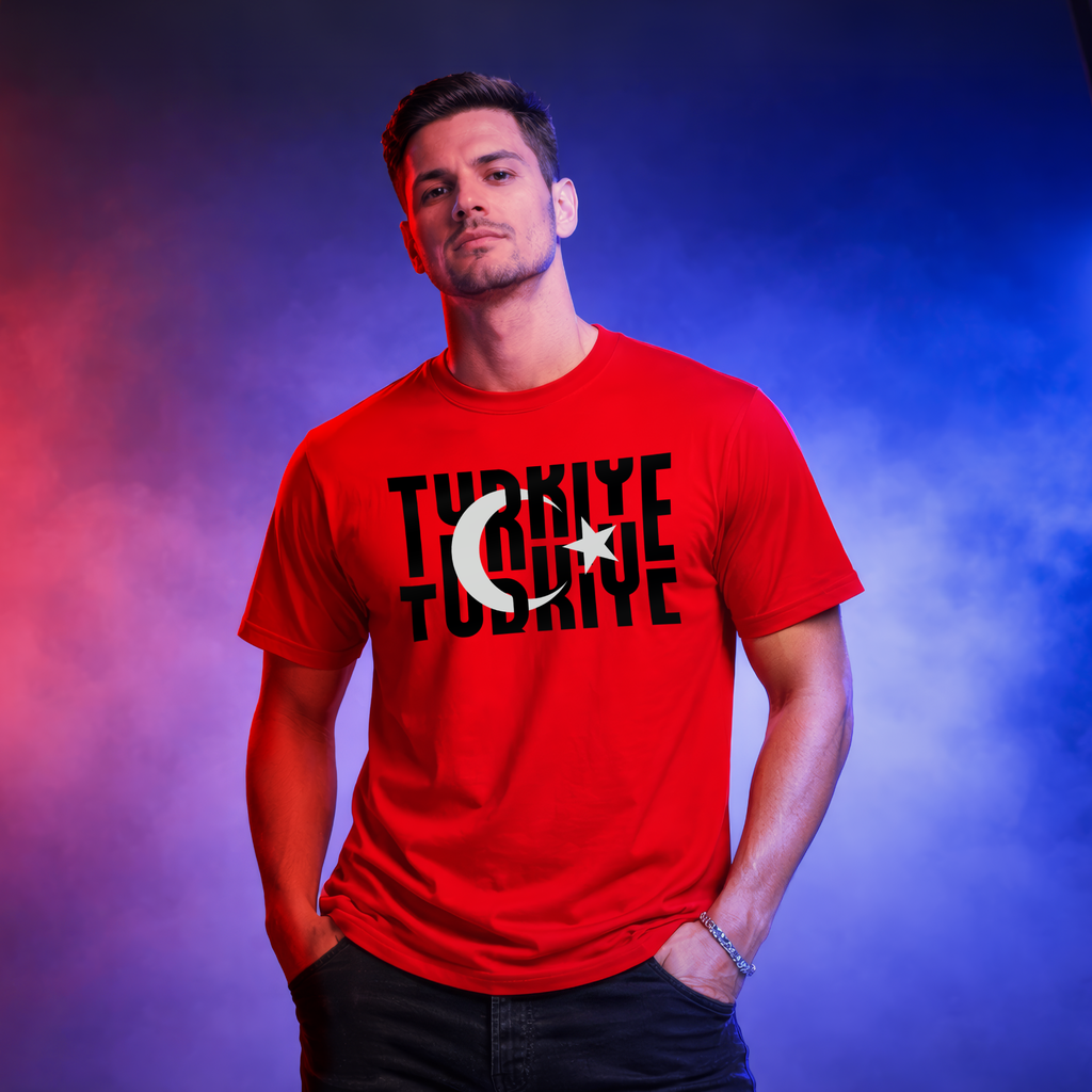 Turkiye Typography Crescent Star T-Shirt