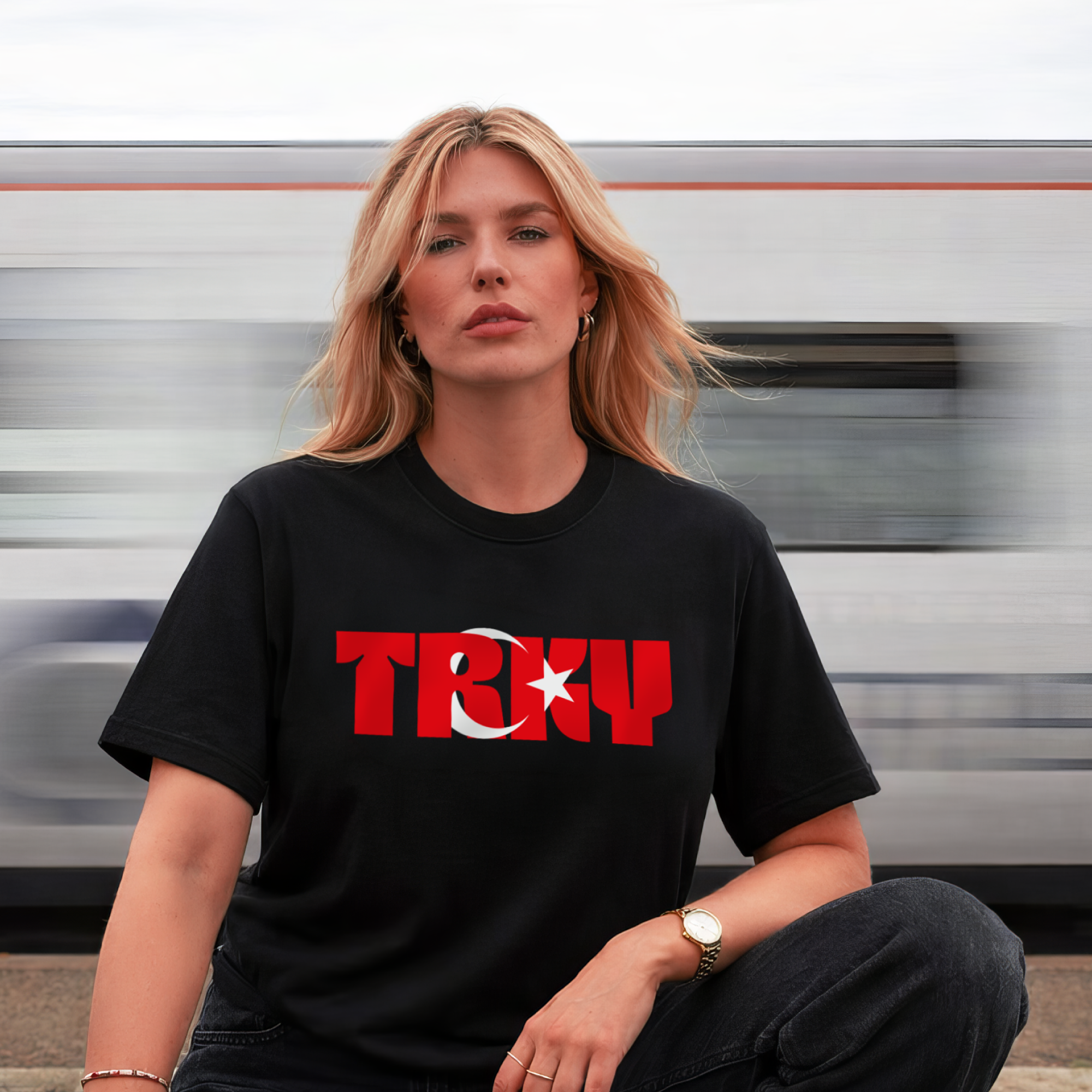 TRKY Minimal Crescent Star T-Shirt